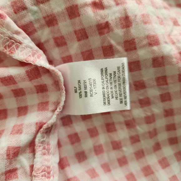 Bebop gingham checkered strawberry smocked maxi dress peasant M tiered festival - Picture 7 of 8